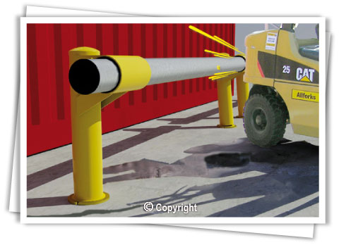 Shock absorbing guard rail
